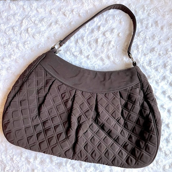 Vera Bradley EUC Chocolate Brown Solid Quilted Shoulder Bag - Picture 2 of 6